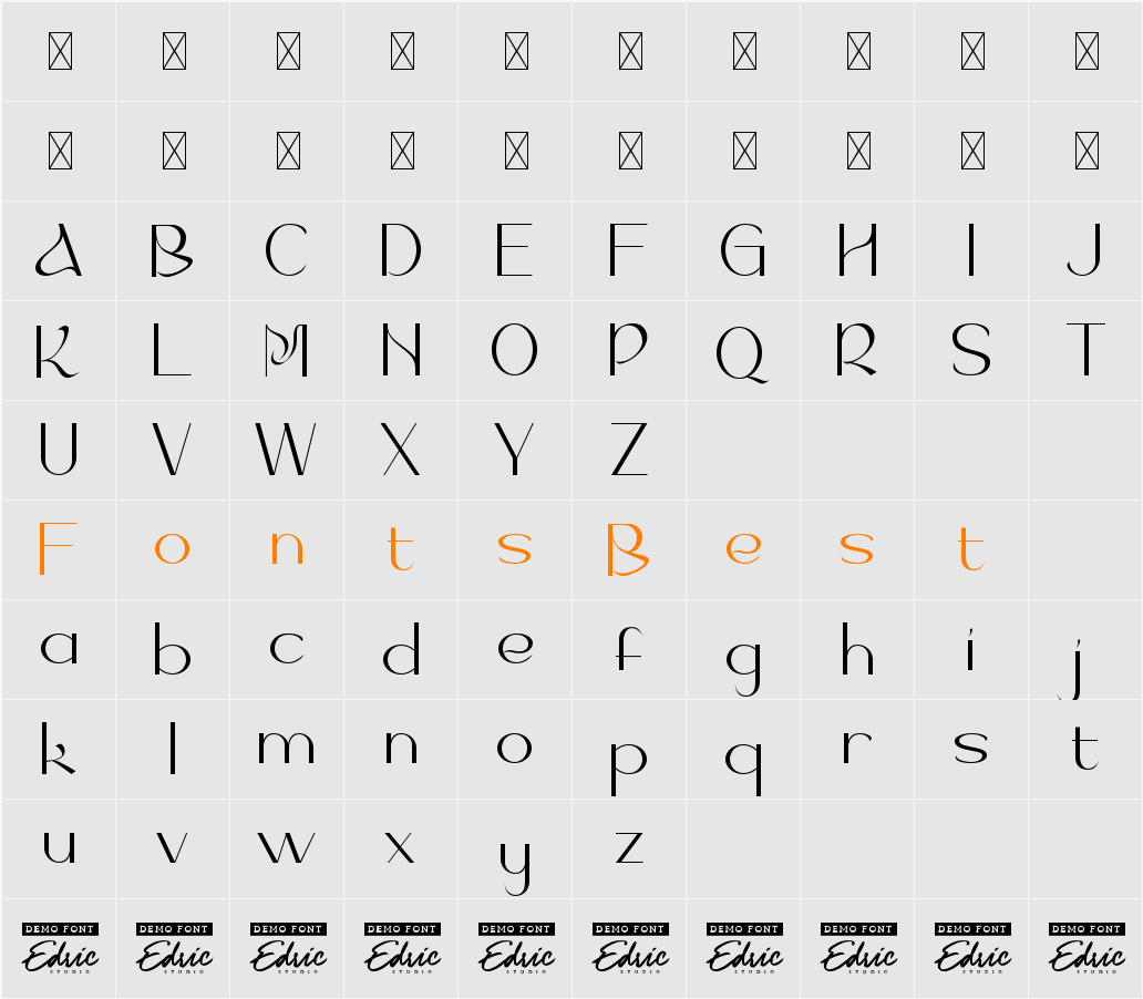 Bilshen Demo Character Map