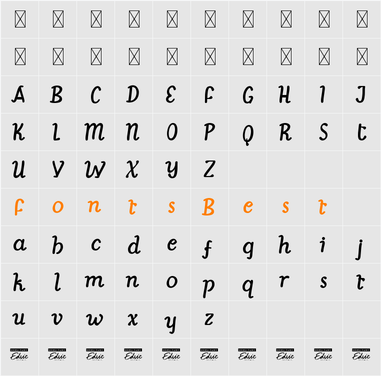 BondiBraveDemo Character Map