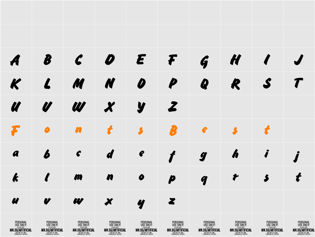 Artificial Intelligence PERSONAL USE Character Map