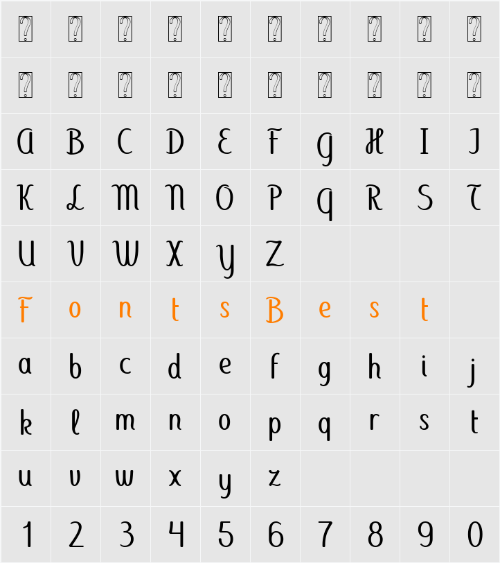 Aubade Character Map