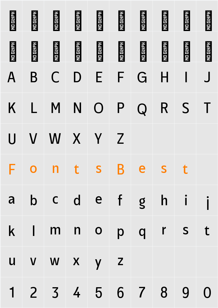 Performa Nr Character Map