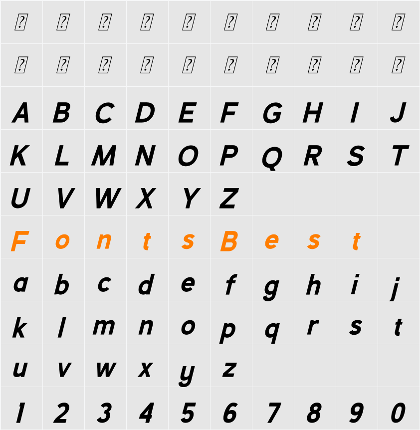 Mashetic Character Map