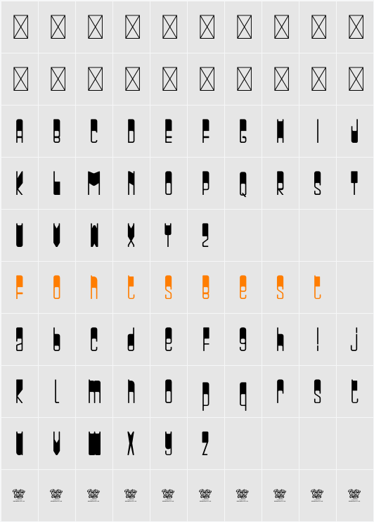 BULKY BOOK Character Map