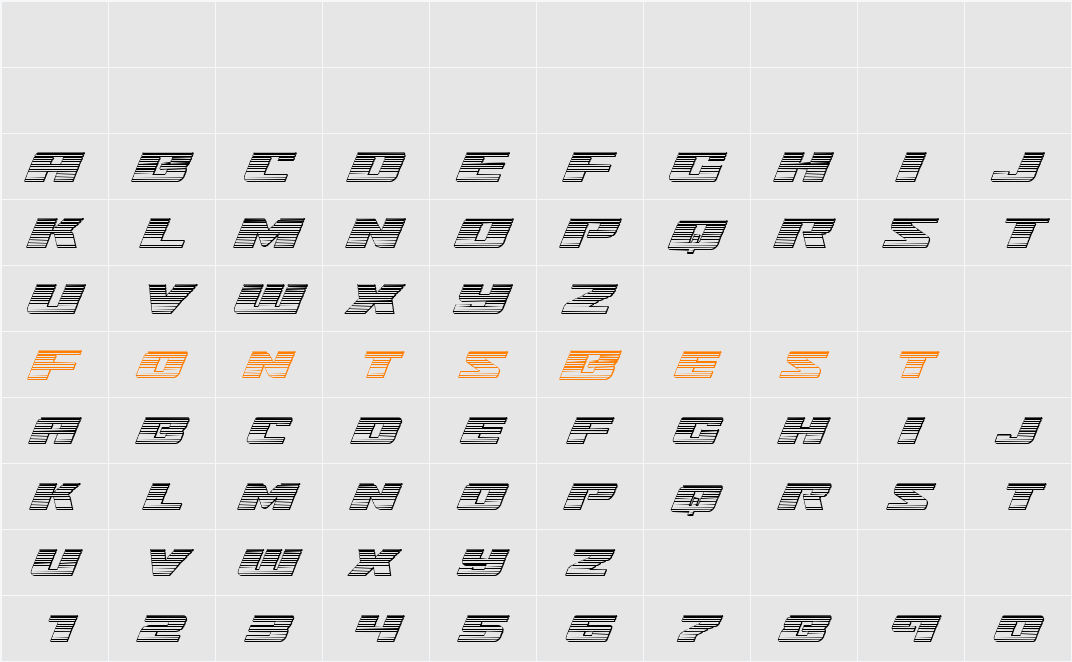 Super Brigade Chrome Character Map