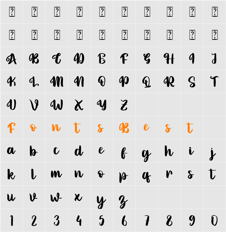 Rohita - Personal Use Character Map