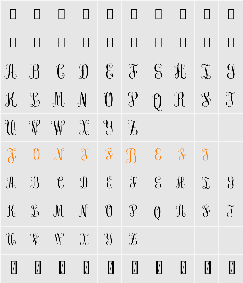 Free Monogram Beta Character Map