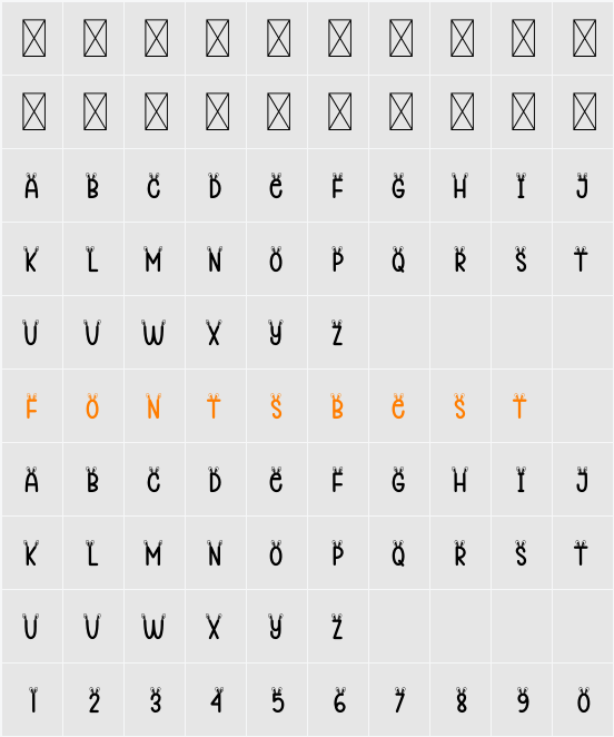 Rabbit Ears Character Map