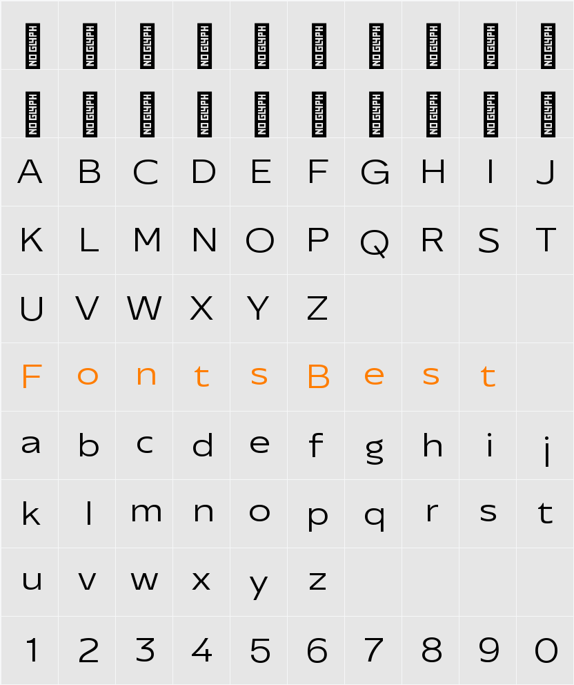 Performa Ex Light Character Map