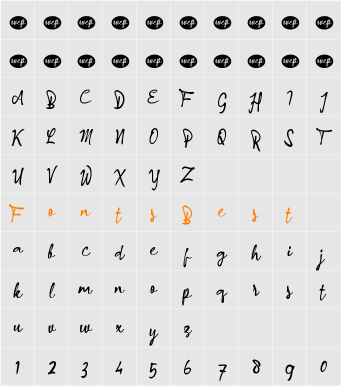 a Angkanya Sebelas Character Map