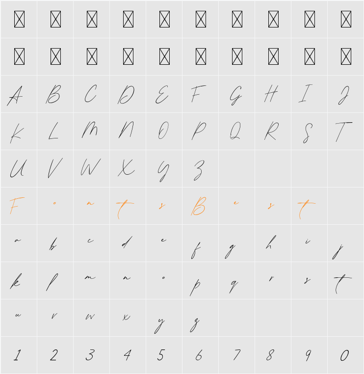 SarmatiaSignature Character Map
