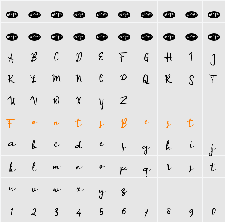 a Applicant Signature Character Map