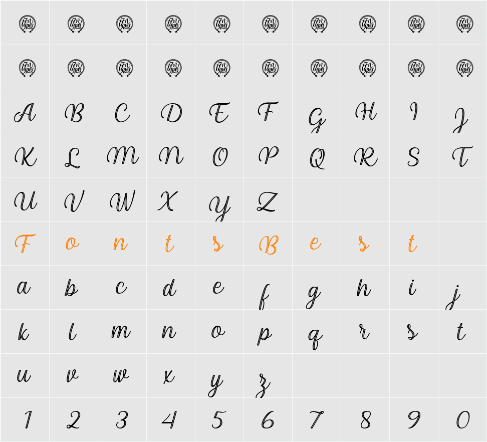 Arinda Character Map