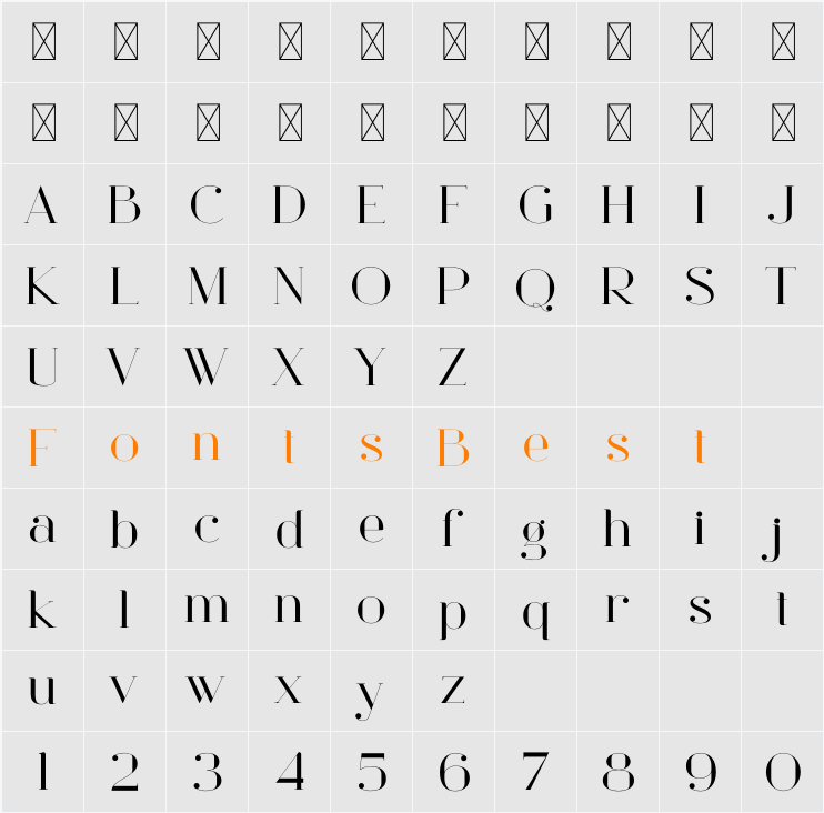 Gadish Character Map