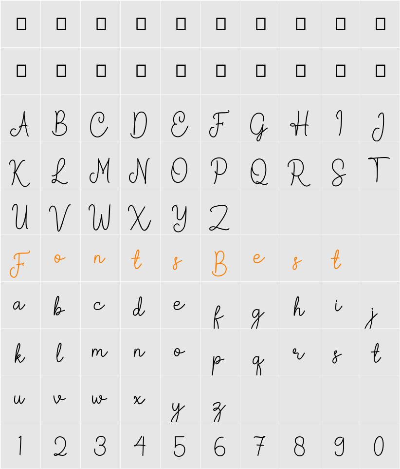 Arkina Character Map