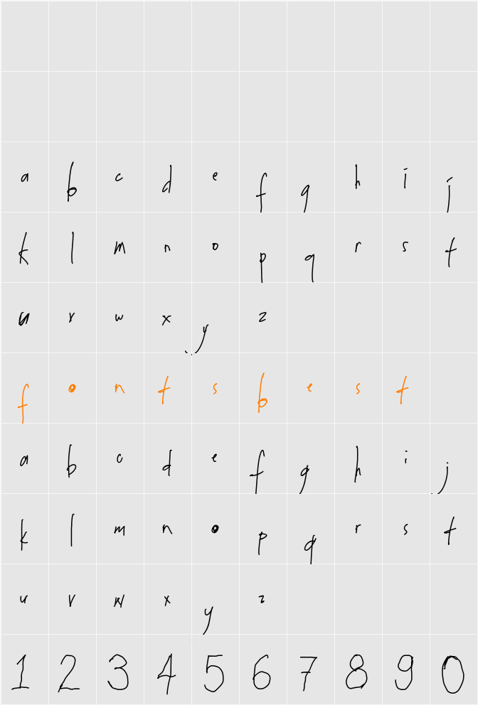 Arkinthor Hands Alternates Character Map