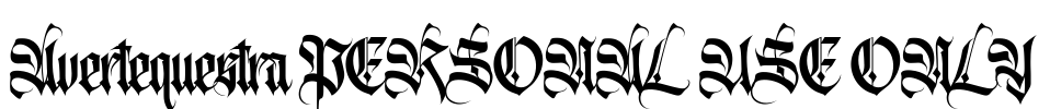 Avertequestra PERSONAL USE ONLY