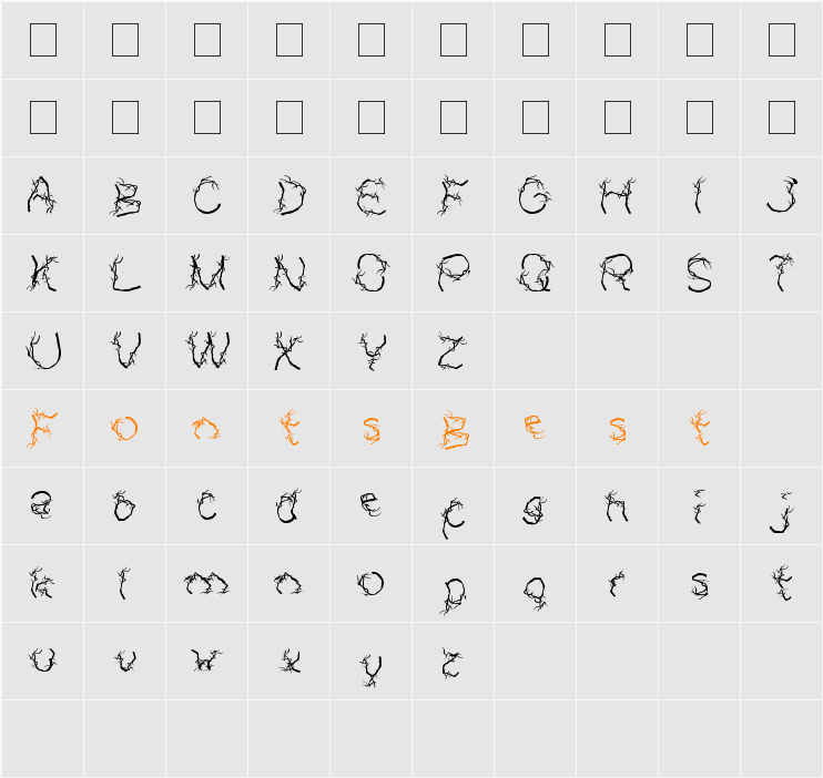AUTUMN Character Map