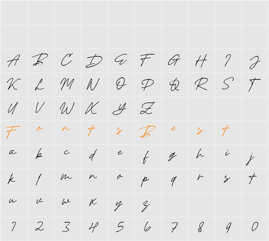 August July Character Map