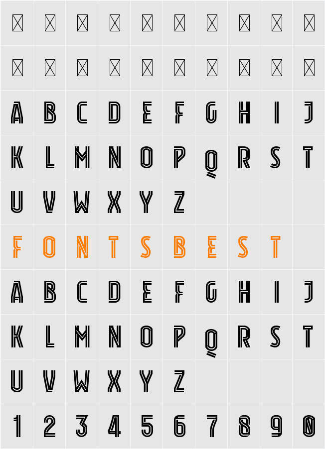 Jersey Font Personal Use Character Map