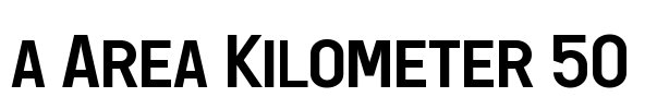 a Area Kilometer 50  Font Image