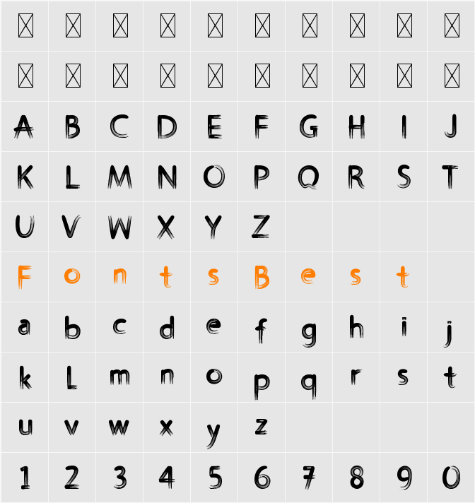 Movie Font Character Map