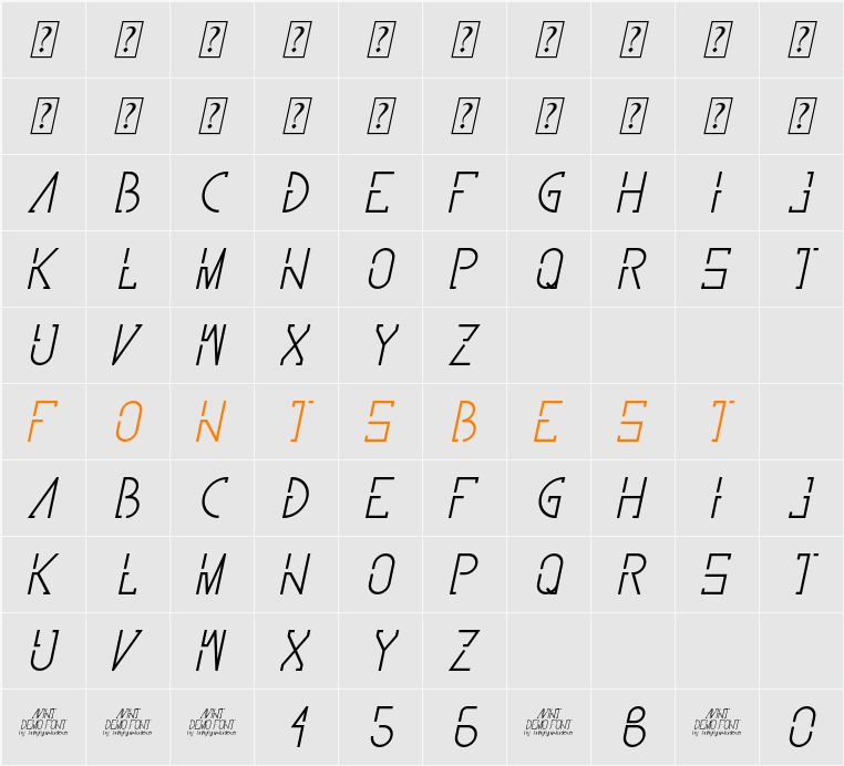 Avint Regular Character Map