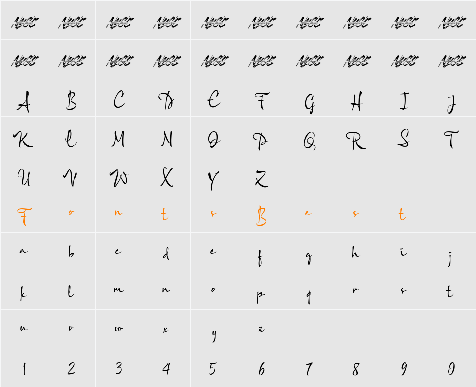 Khiara Script Character Map