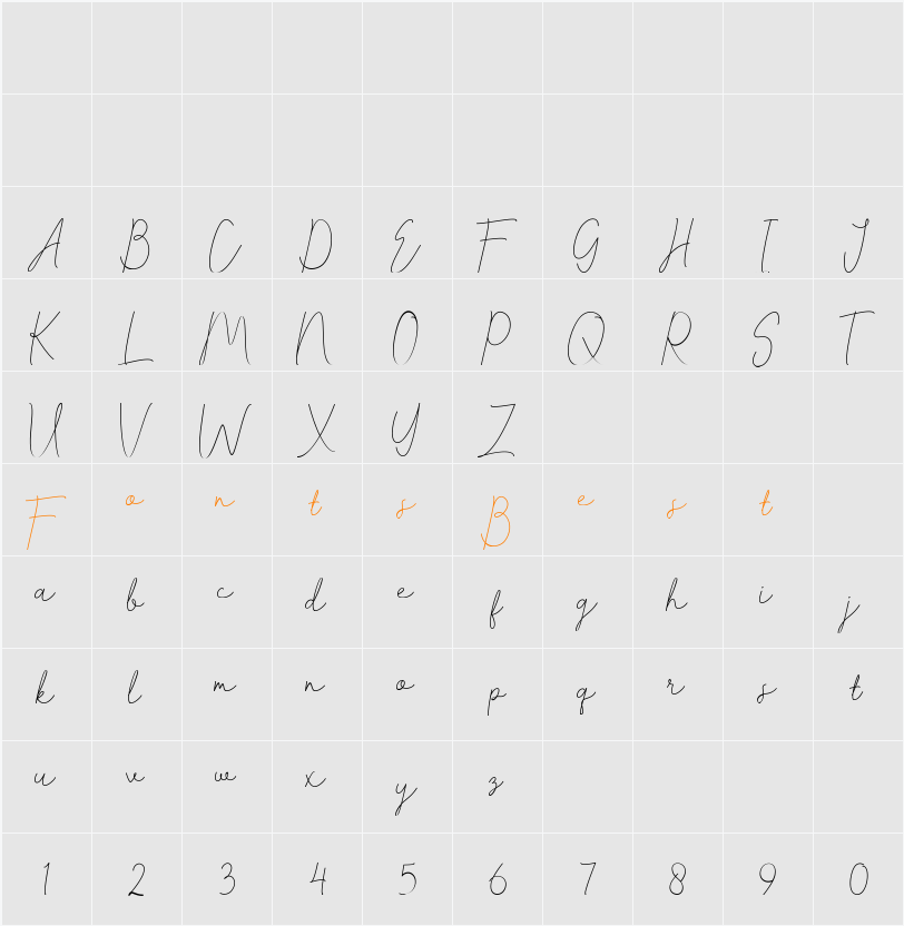 Asmara Character Map