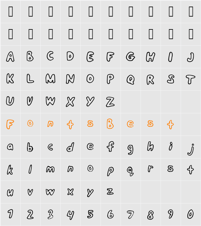 BubbleBath Character Map