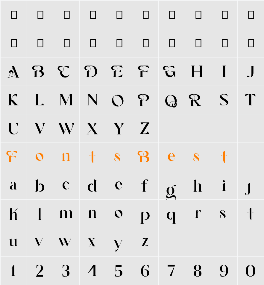 Avgaf Character Map