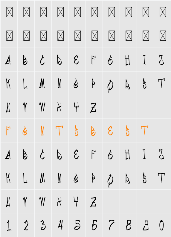 DUMBELITE Character Map