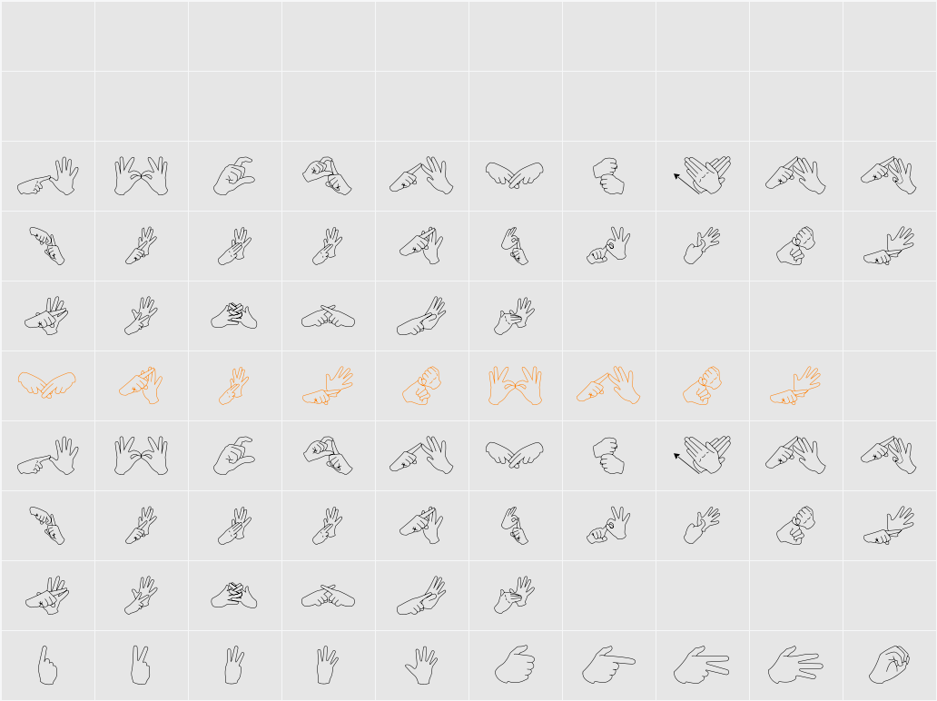 AuslanFingerSpelling Character Map