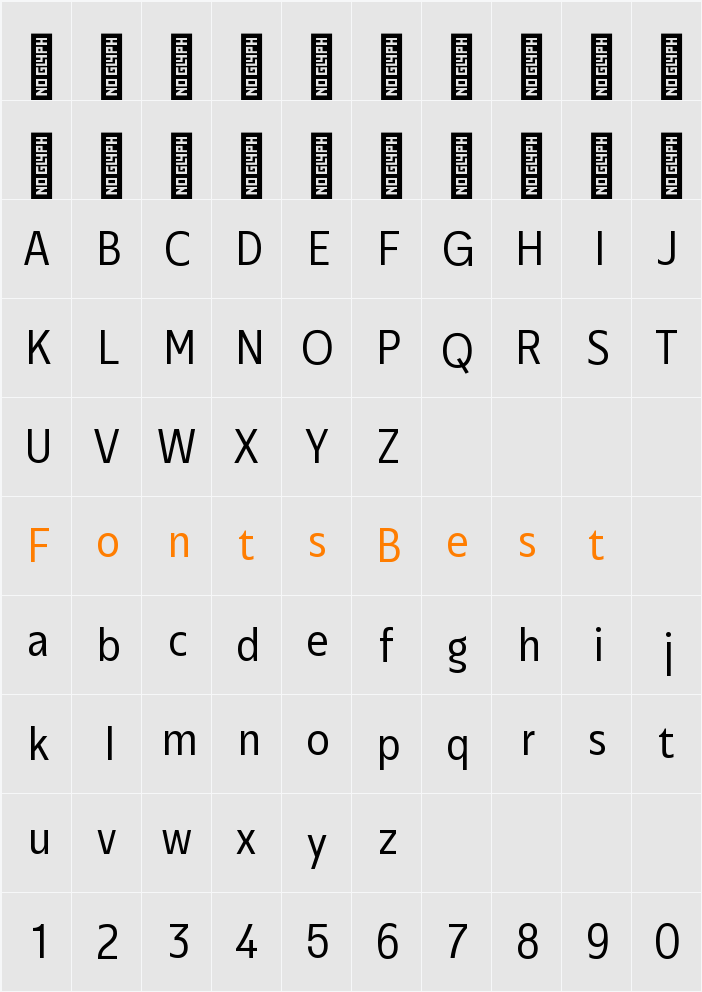 Performa Nr Light Character Map
