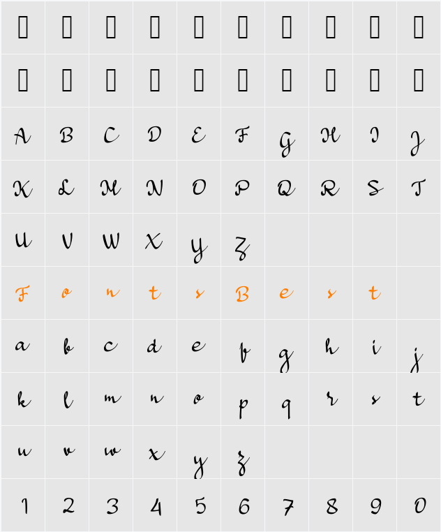 aBatorsGrowth Character Map