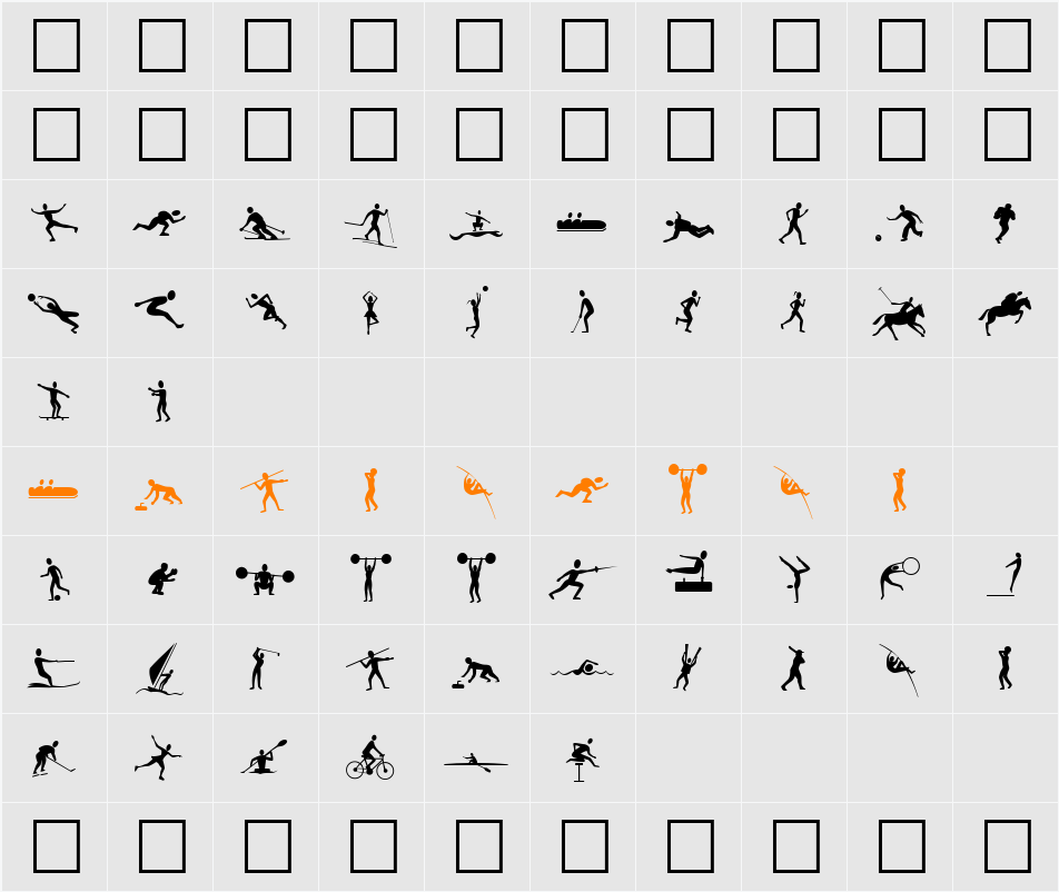 Athletes Character Map