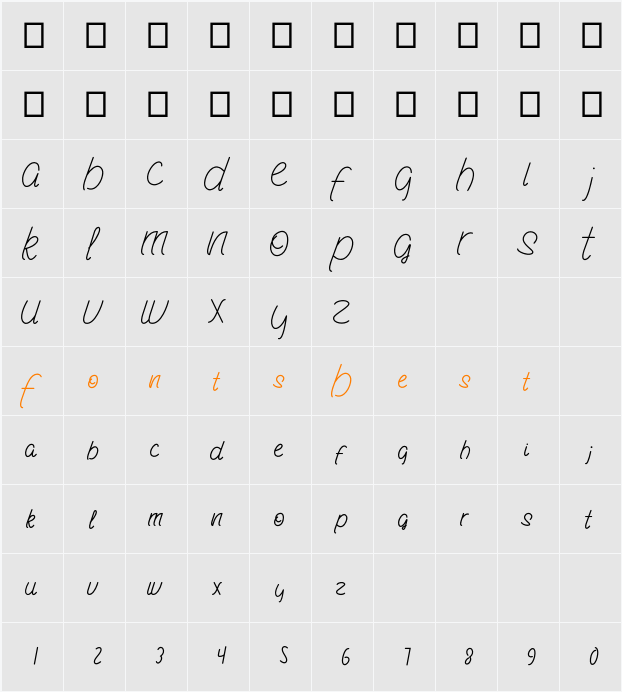Archidlys One Character Map