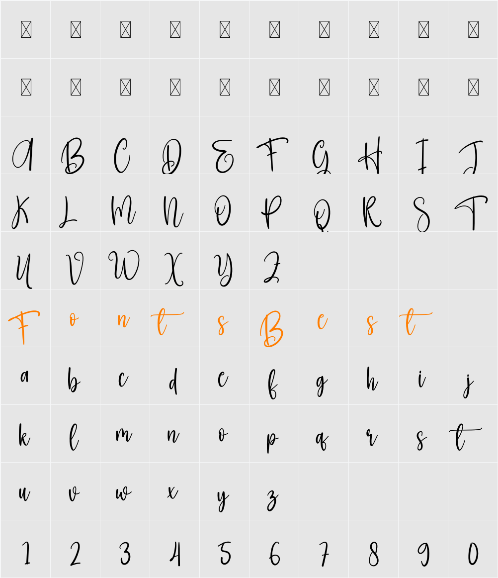 Arabesque Character Map