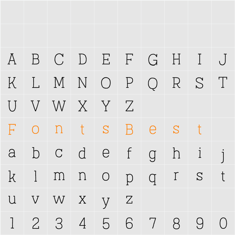 Austral Slab Stamp Thi Character Map