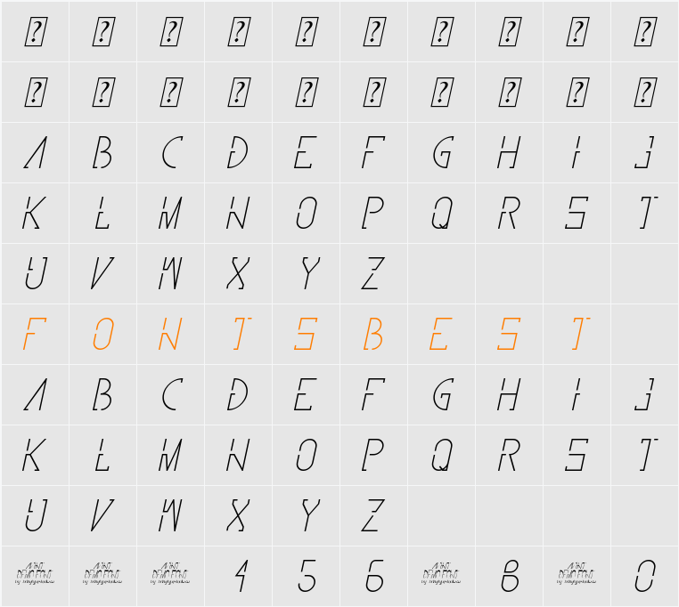 Avint Thin Character Map