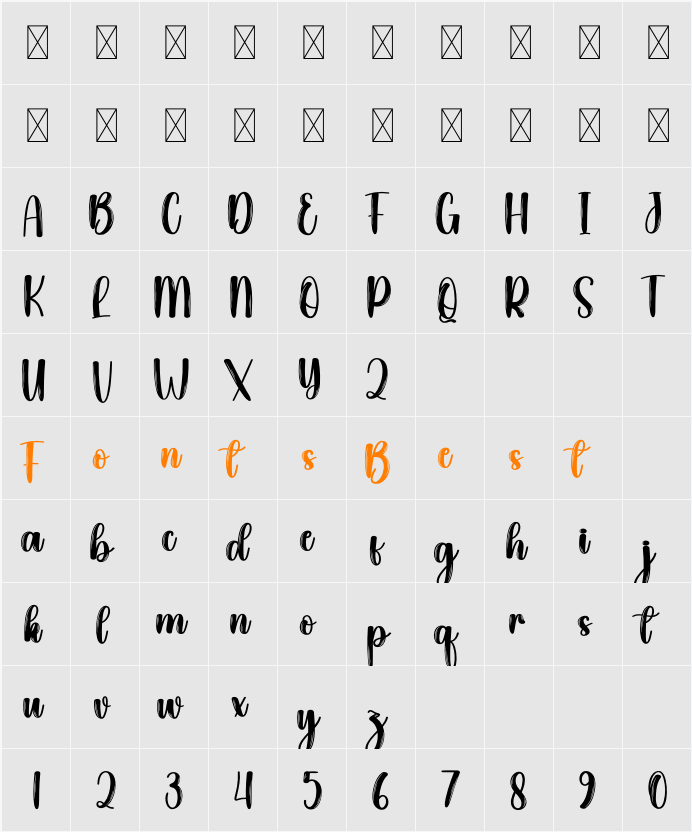 Feather Character Map