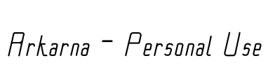 Arkarna - Personal Use Font Image