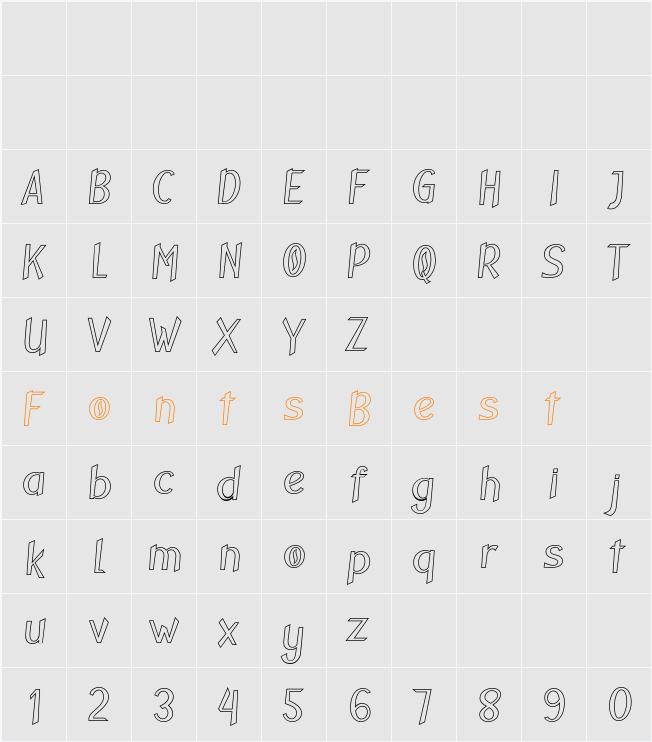 Ataro Outline Character Map