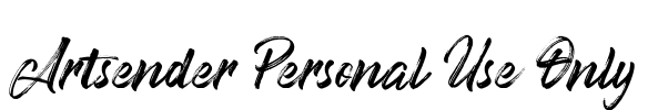 Artsender Personal Use Only Font Image