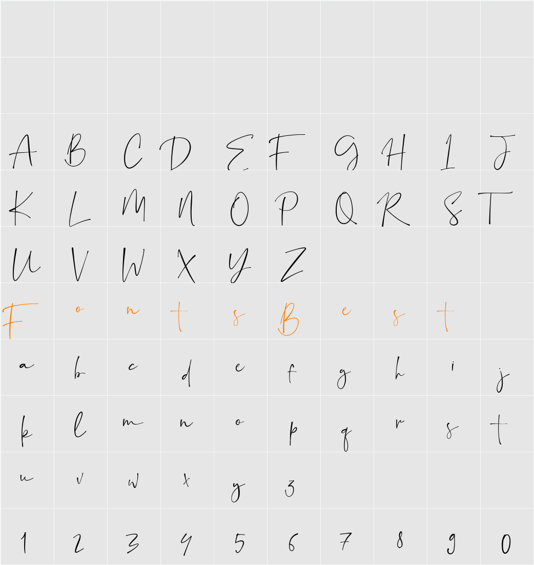 Ayustina Character Map