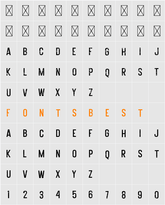 Votrag Texture Semi Bold Character Map