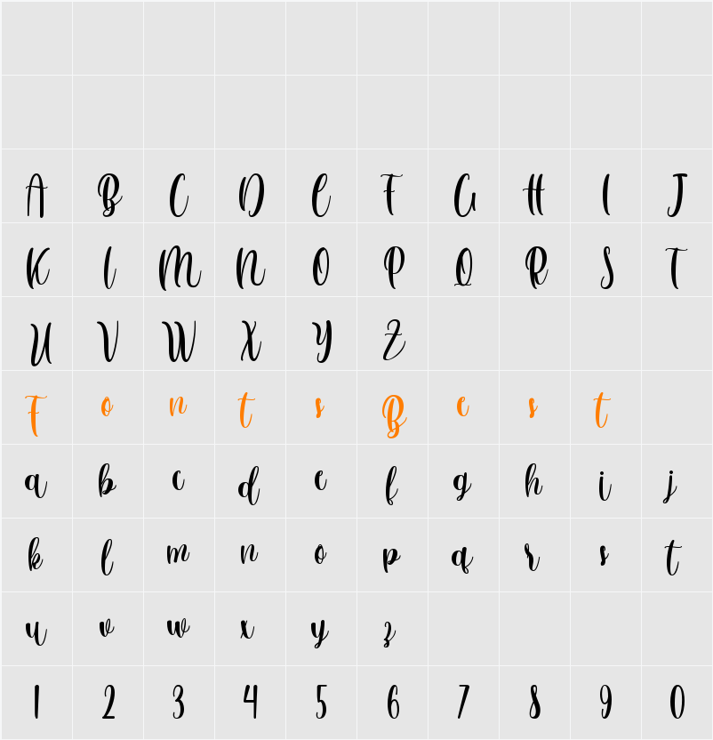 anattalia Personal Use Only Character Map