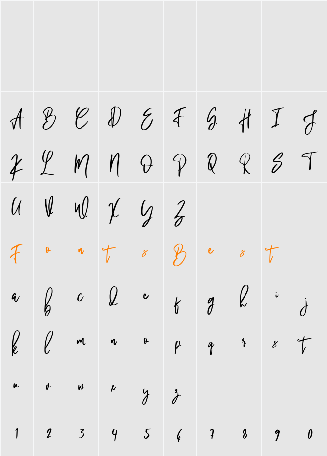 Pandertoos Signature Character Map