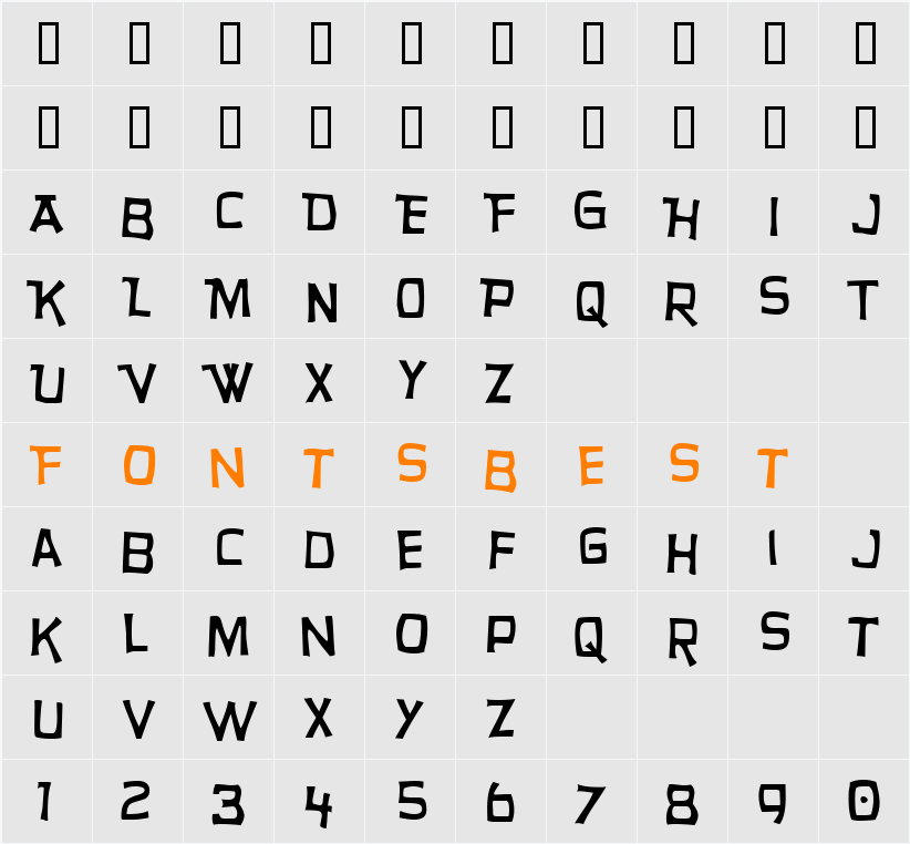 Hurry Up Character Map