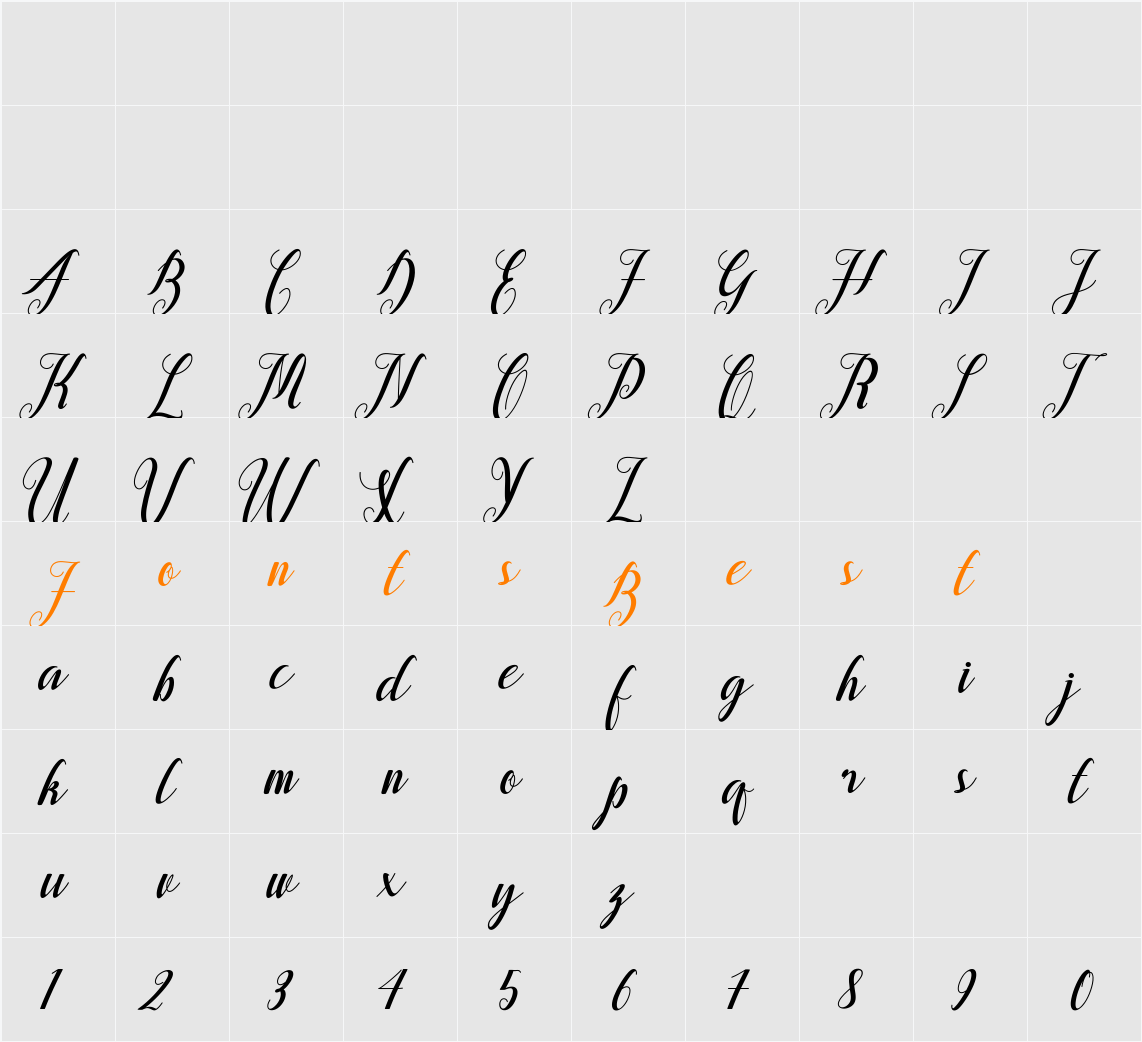 Alongtime  Character Map
