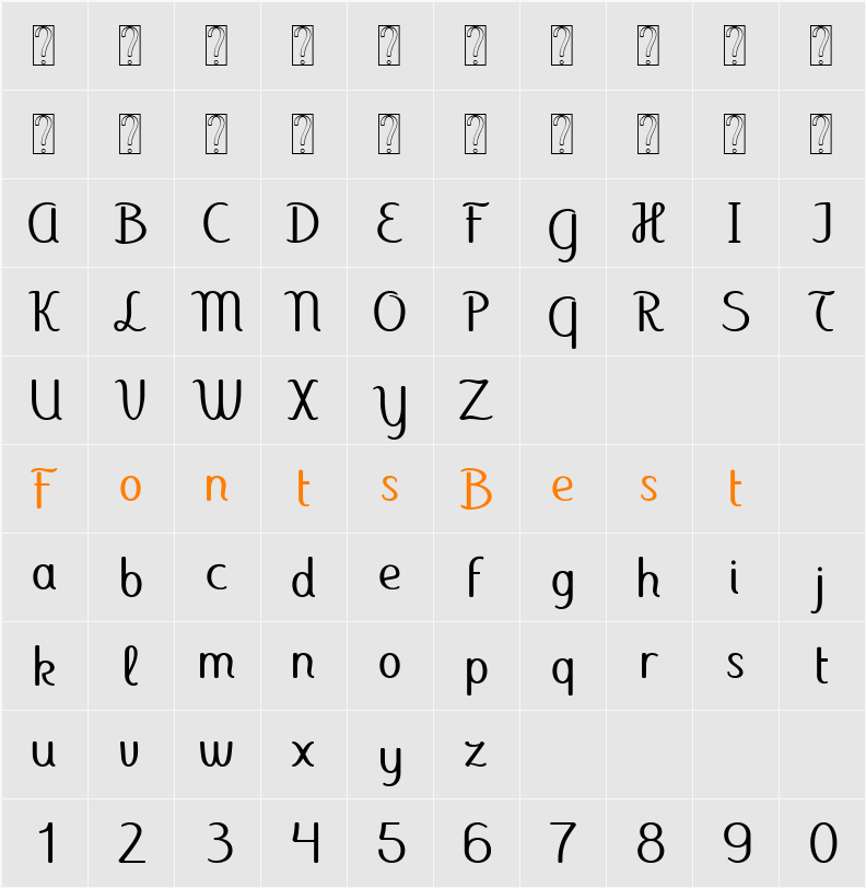 Aubade Exp Character Map